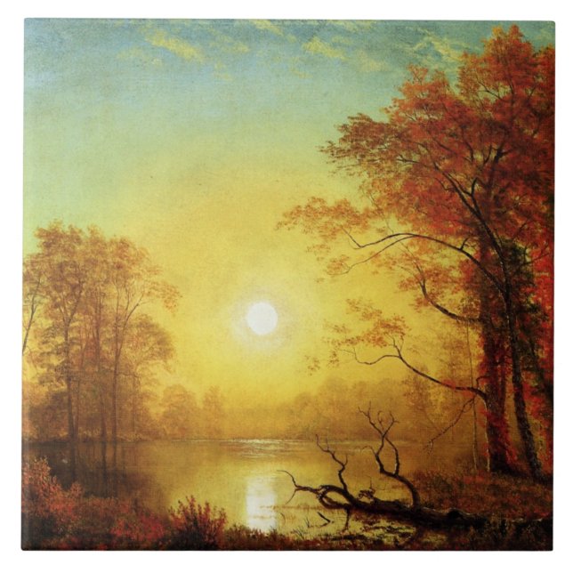 Albert Bierstadt painting, Sunrise, Tile (Front)
