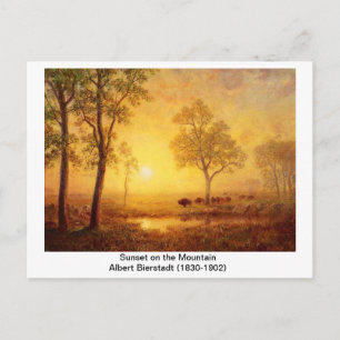 Albert Bierstadt - Sunset On The Mountain Postcard
