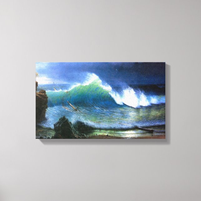 Albert Bierstadt - The coast of the Turquoise sea Canvas Print (Front)