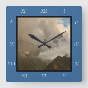 Albert Bierstadt's Painting, Mountain Mist, 1868 C Square Wall Clock