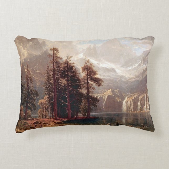 Albert Bierstadt's Sierra Nevada, 1871 Accent Pillow (Front)
