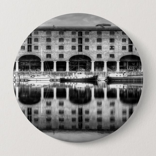 Albert Dock Liverpool 4 Inch Round Button (Front)