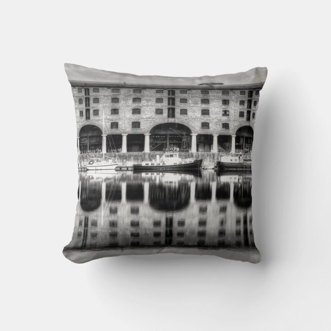 Albert Dock Liverpool Throw Pillow (Front)