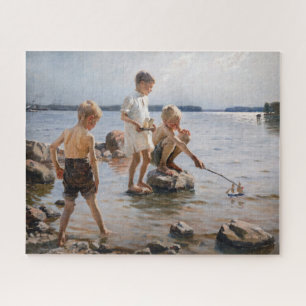 Albert Edelfelt - Boys Playing on the Shore Jigsaw Puzzle
