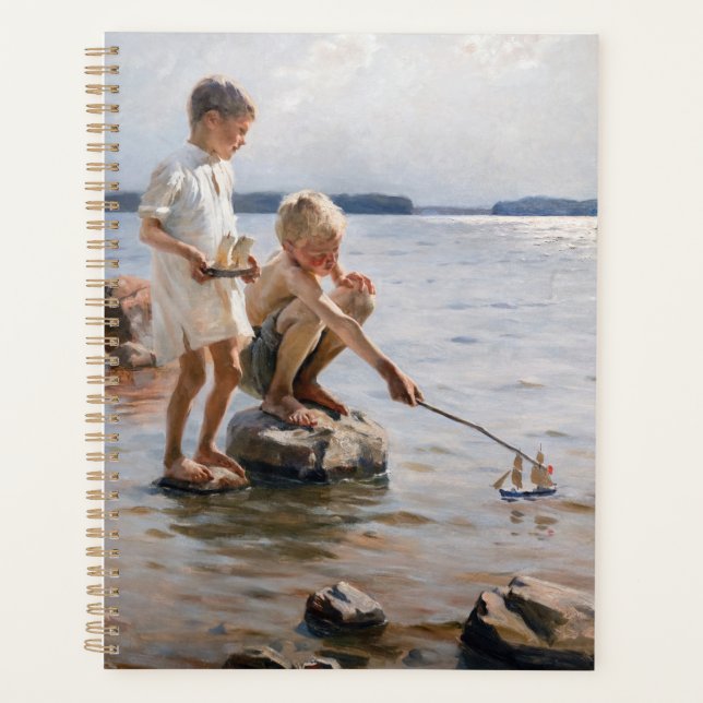 Albert Edelfelt - Boys Playing on the Shore Planner (Front)