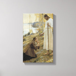 Albert Edelfelt - Christ and Mary Magdalene Canvas Print