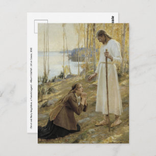 Albert Edelfelt - Christ and Mary Magdalene Postcard