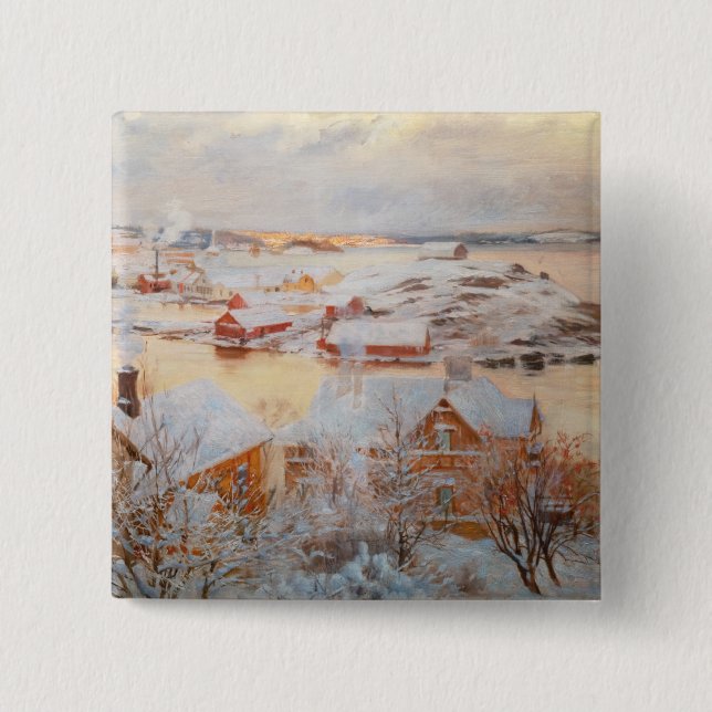 Albert Edelfelt - December Day 2 Inch Square Button (Front)