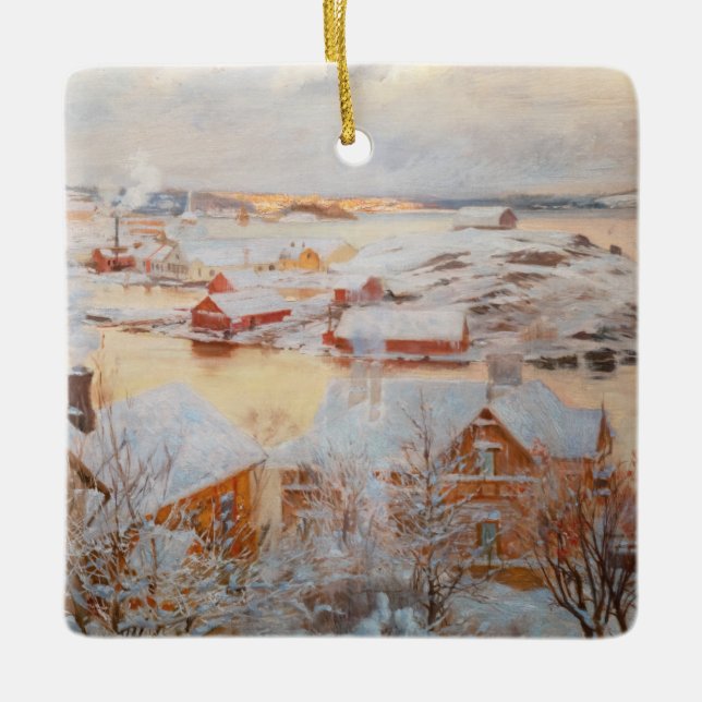 Albert Edelfelt - December Day Ceramic Ornament (Front)