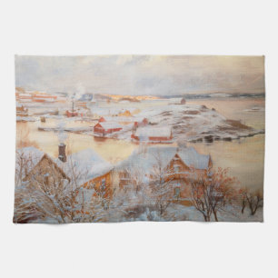 Albert Edelfelt - December Day Kitchen Towel