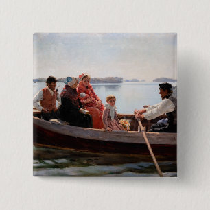 Albert Edelfelt - Going to the Christening 2 Inch Square Button