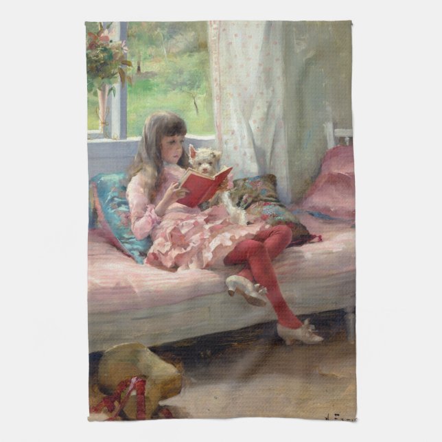 Albert Edelfelt - Good Friends Kitchen Towel (Vertical)
