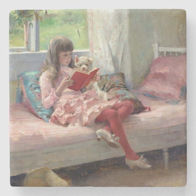 Albert Edelfelt - Good Friends Stone Coaster (Front)