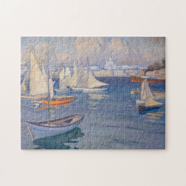 Albert Edelfelt - Harbor in Helsinki Jigsaw Puzzle (Horizontal)