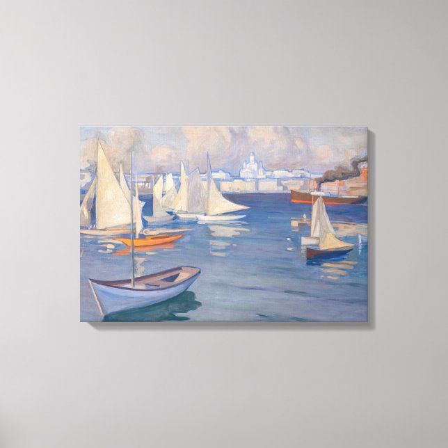 Albert Edelfelt - Harbour in Helsinki Canvas Print (Front)