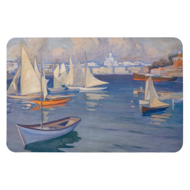Albert Edelfelt - Harbour in Helsinki Magnet (Horizontal)