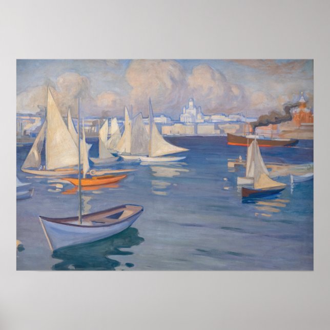 Albert Edelfelt - Harbour in Helsinki Poster (Front)