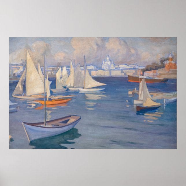 Albert Edelfelt - Harbour in Helsinki Poster (Front)