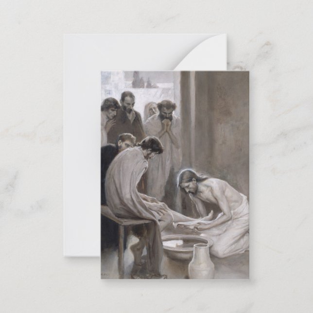 Albert Edelfelt - Jesus Washing Feet of Disciples Card (Front)