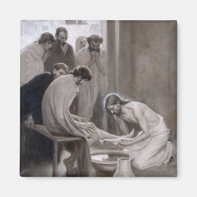 Albert Edelfelt - Jesus Washing Feet of Disciples Magnet (Front)