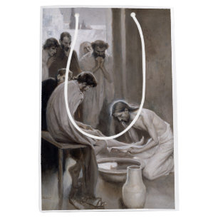 Albert Edelfelt - Jesus Washing Feet of Disciples Medium Gift Bag