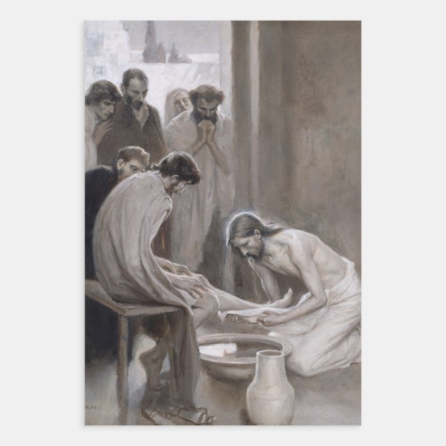 Albert Edelfelt - Jesus Washing Feet of Disciples Wrapping Paper Sheet (Creator Uploaded)