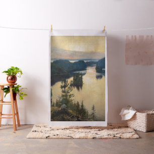 Albert Edelfelt - Kaukola Ridge at Sunset Fabric