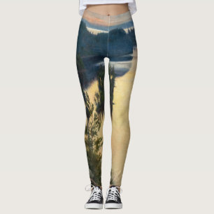 Albert Edelfelt - Kaukola Ridge at Sunset Leggings