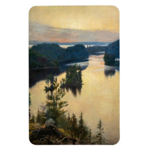 Albert Edelfelt - Kaukola Ridge at Sunset Magnet