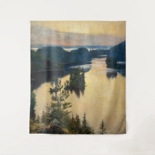 Albert Edelfelt - Kaukola Ridge at Sunset Tapestry
