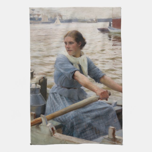 Albert Edelfelt - La Laitiere Kitchen Towel (Vertical)