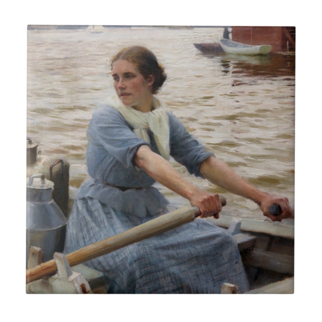 Albert Edelfelt - La Laitiere Tile (Front)