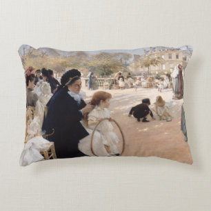 Albert Edelfelt - Luxembourg Gardens, Paris Accent Pillow