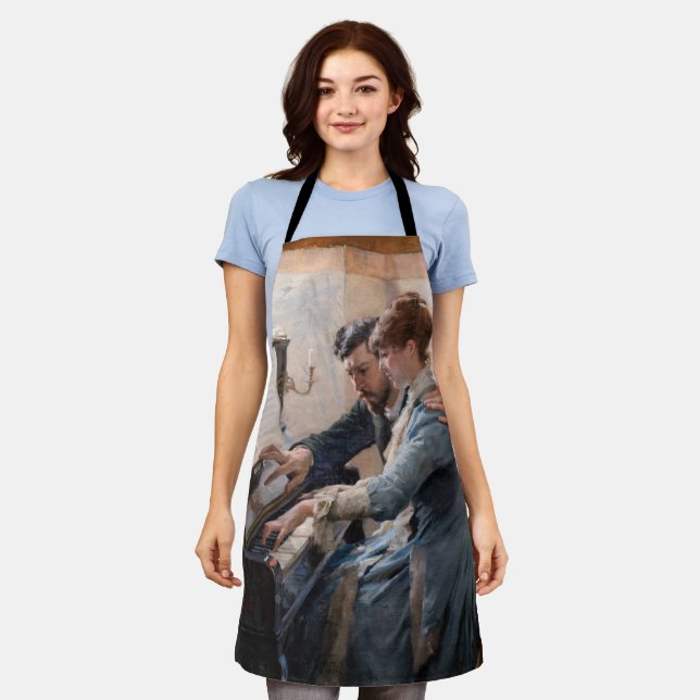 Albert Edelfelt - Playing the Piano Apron (Worn)