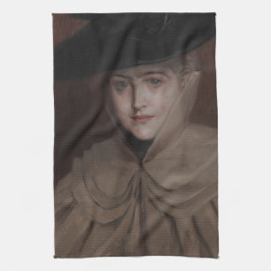 Albert Edelfelt - Portrait of a Young Woman Kitchen Towel