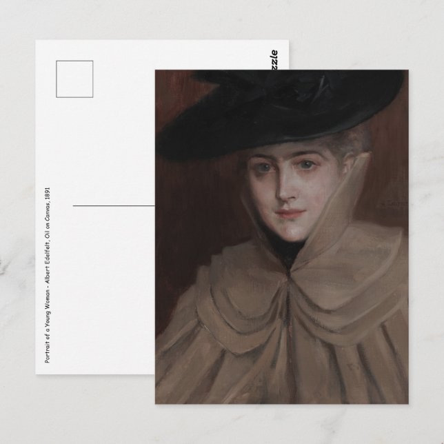 Albert Edelfelt - Portrait of a Young Woman Postcard (Front/Back)