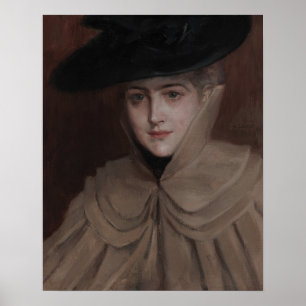 Albert Edelfelt - Portrait of a Young Woman Poster