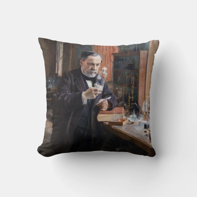 Albert Edelfelt - Portrait of Louis Pasteur Throw Pillow (Front)
