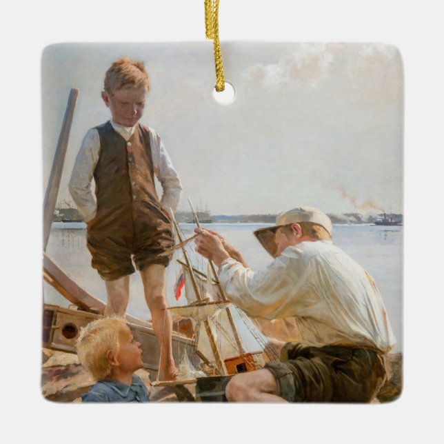Albert Edelfelt - Shipbuilders Ceramic Ornament (Front)
