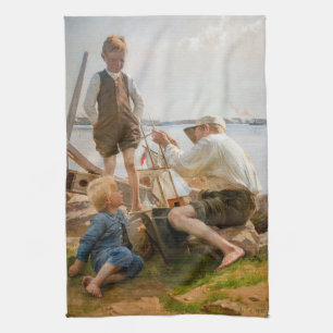 Albert Edelfelt - Shipbuilders Kitchen Towel