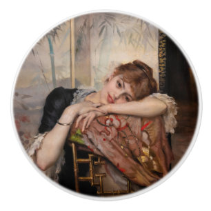 Albert Edelfelt - The Parisienne / Virginie Ceramic Knob