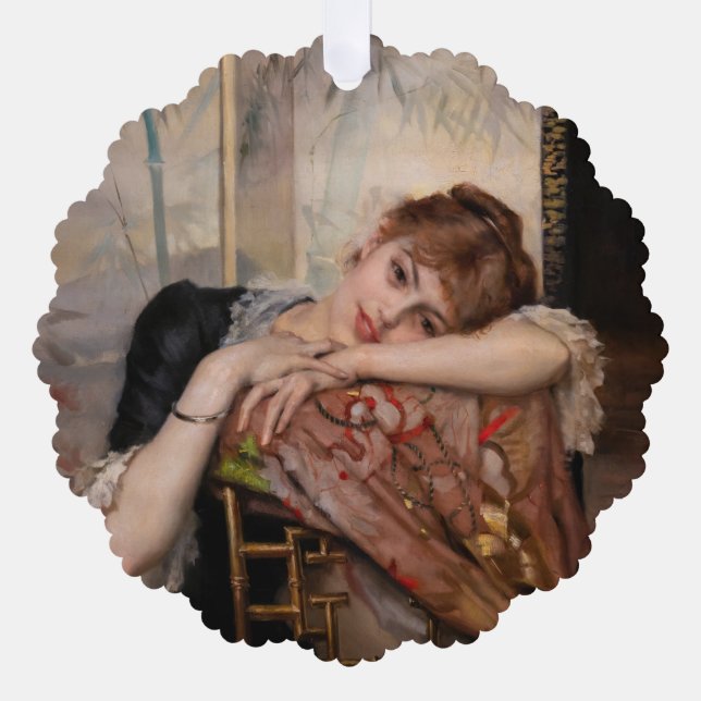 Albert Edelfelt - The Parisienne / Virginie Ornament Card (Front)