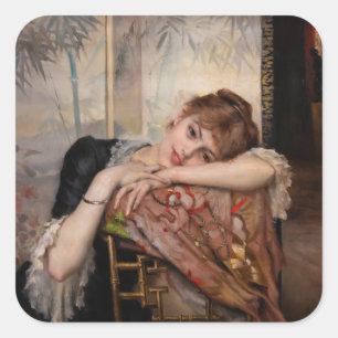 Albert Edelfelt - The Parisienne / Virginie Square Sticker