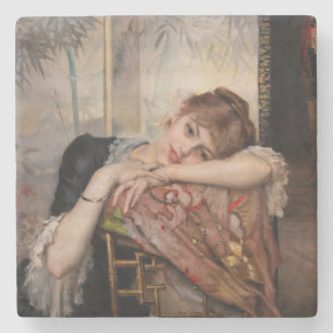 Albert Edelfelt - The Parisienne / Virginie Stone Coaster