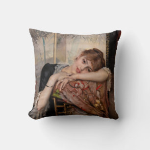 Albert Edelfelt - The Parisienne / Virginie Throw Pillow