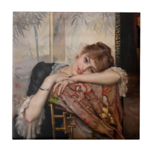 Albert Edelfelt - The Parisienne / Virginie Tile