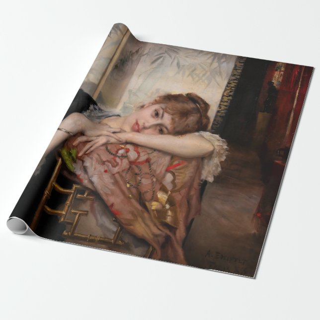 Albert Edelfelt - The Parisienne / Virginie Wrapping Paper (Unrolled)