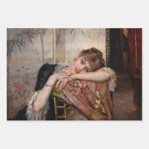 Albert Edelfelt - The Parisienne / Virginie Wrapping Paper Sheet