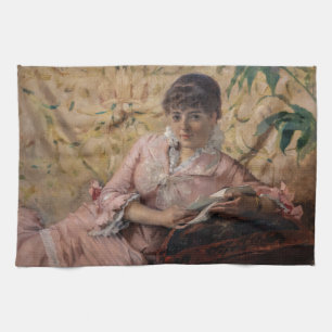 Albert Edelfelt - The Reading Parisienne Kitchen Towel