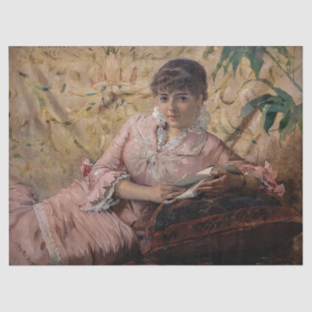 Albert Edelfelt - The Reading Parisienne Tissue Paper (Front)